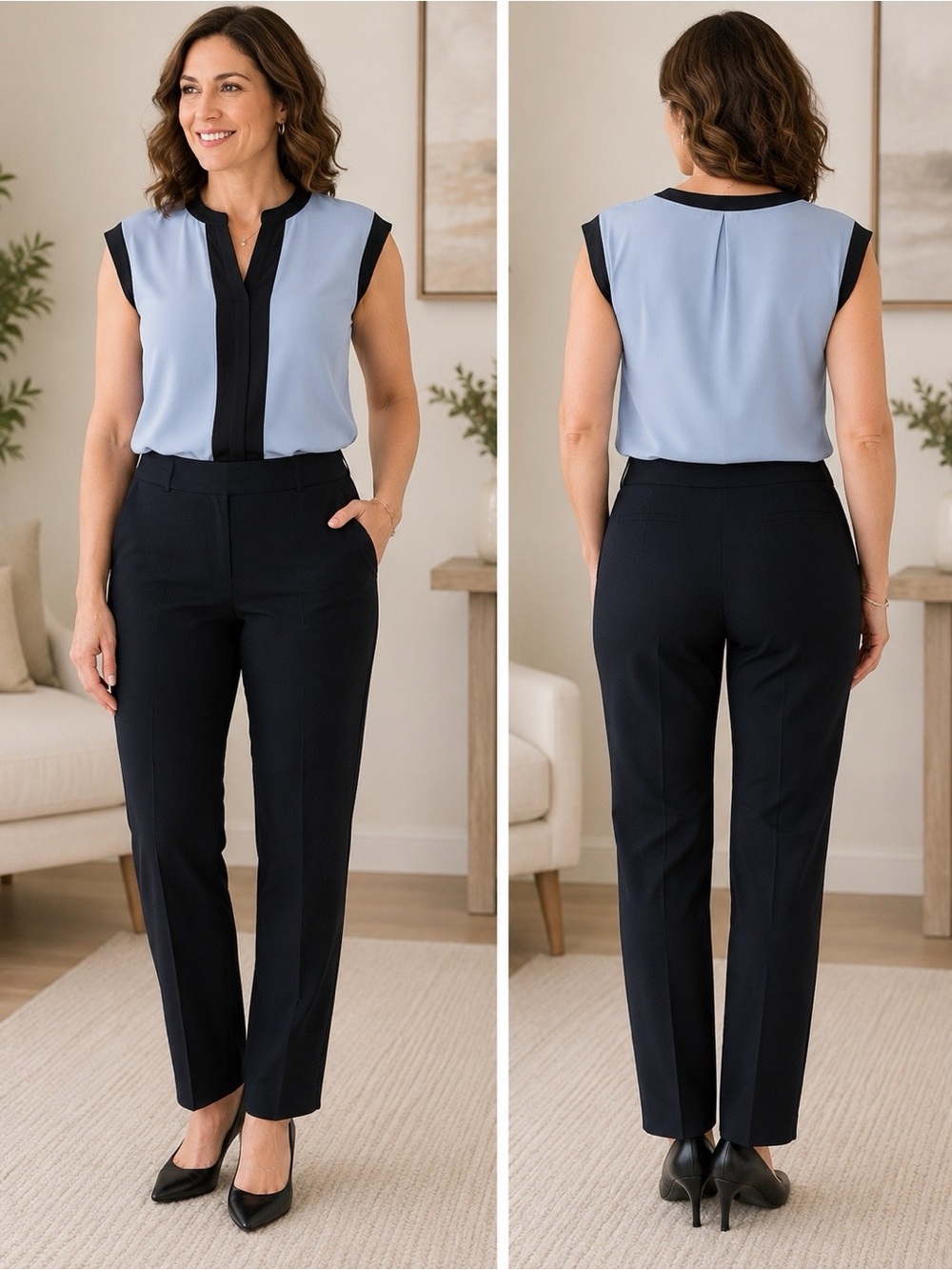 ✨Elegant Black Slim Trousers